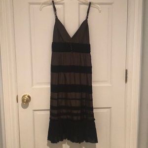 BCBG Ruffled Bottom V-Neck Cocktail Dress